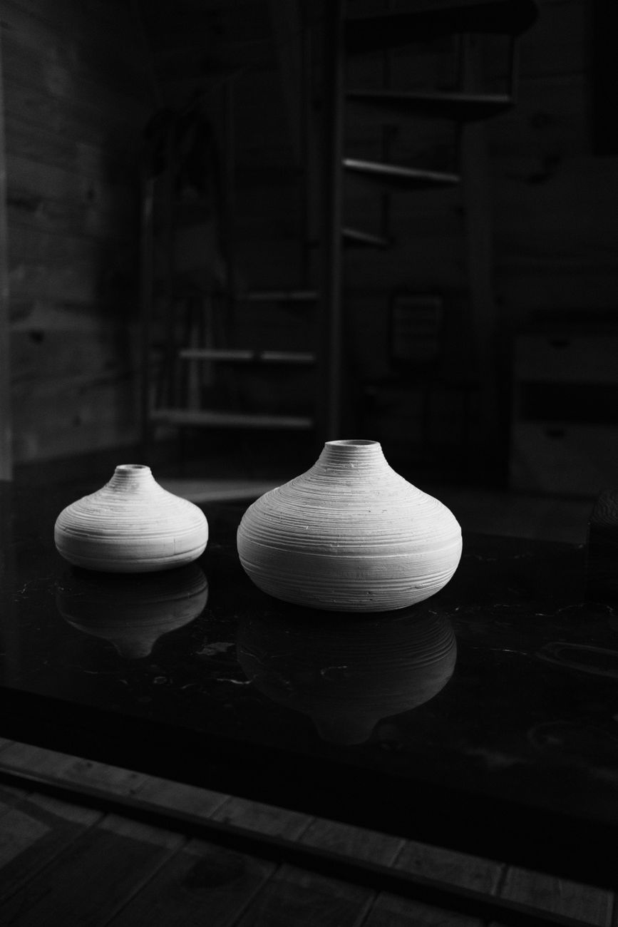 Ribbed Ceramic Vase